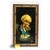 Image 1 : VINTAGE VELVET PAINTING WOODEN FRAME