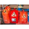 Image 1 : LOT OF 3 GASOLINE JERRY CANS - TWO 20L, ONE 25L