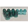 Image 1 : FLAT OF 10 ASSORTED VINTAGE GLASS INSULATORS