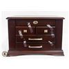 Image 2 : MAHOGANY JEWELERY BOX WITH 4 DRAWERS, 2 POPOUT