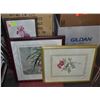 Image 1 : 3 FRAMED FLORAL PICTURES