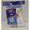 Image 1 : WHITE CREW SOCKS 6-12 SIZE 6-PACK
