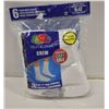 Image 1 : WHITE CREW SOCKS 6-12 SIZE 6-PACK