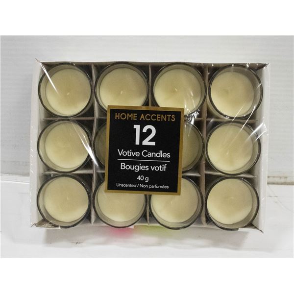 HOME ACCENTS VOTIVE CANDLES 12 PCS
