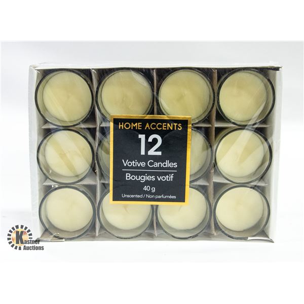 HOME ACCENTS VOTIVE CANDLES 12 PCS