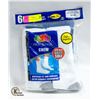 Image 1 : WHITE CREW SOCKS 12-16 SIZE 6-PACK