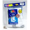 Image 1 : WHITE CREW SOCKS 12-16 SIZE 6-PACK