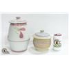 Image 1 : 2 LIDDED POTTERY CANNISTERS