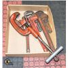 Image 1 : FLAT OF VARIOUS RIDGID PIPE WRENCHES W/1 CUTTER