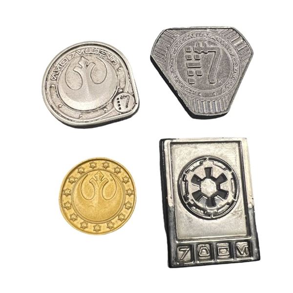 Star Wars The Mandalorian (2019-) & The Book of Boba Fett (2021-) Set of 4 New Republic Credit Coins