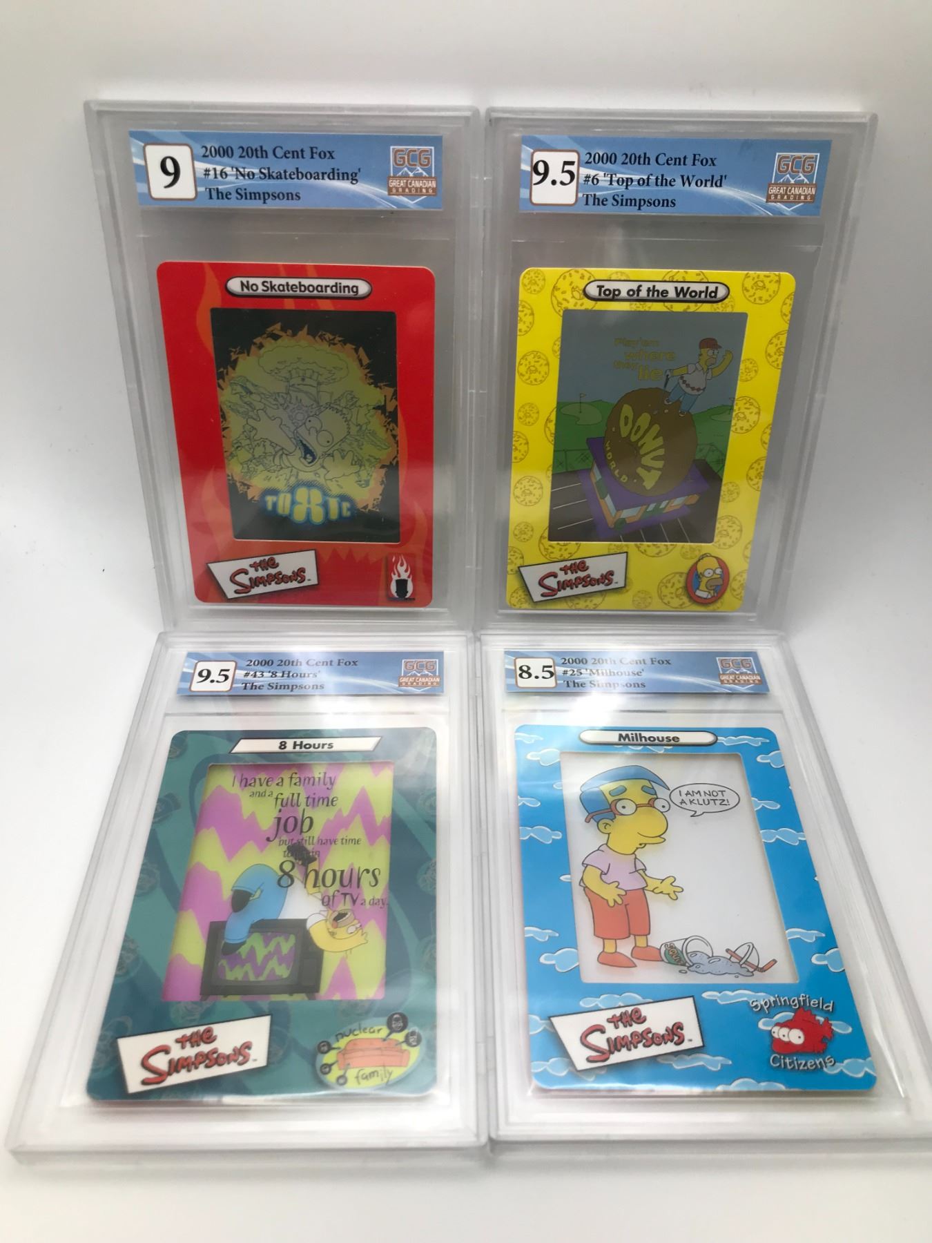 Simpsons Reference Card LOT OF GCG GRADED SIMPSONS CARDS