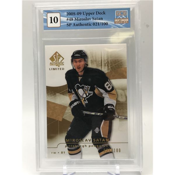 2008-09 UPPER DECK NO.48 MIROSLAV STAN SP AUTHENTIC 21/100 GCG GRADED 10