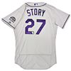 Image 1 : Colorado Rockies Trevor Story Autographed Gray Majestic Authentic Jersey Size 48 Fanatics Holo