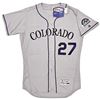 Image 3 : Colorado Rockies Trevor Story Autographed Gray Majestic Authentic Jersey Size 48 Fanatics Holo