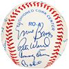 Image 1 : MLB Old Timers Game Signed Official MLB Baseball With 18 Autos Including Ernie Banks (BECKETT C