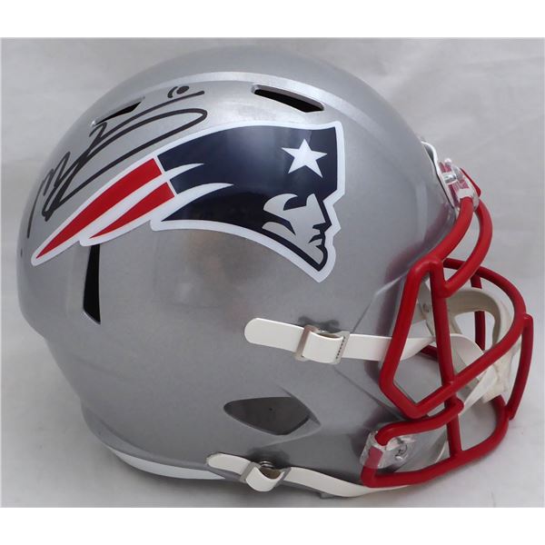 MAC JONES SIGNED NEW ENGLAND PATRIOTS FULL SIZE SPEED HELMET (BECKETT COA)