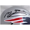 Image 2 : MAC JONES SIGNED NEW ENGLAND PATRIOTS FULL SIZE SPEED HELMET (BECKETT COA)