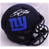 Image 1 : SEQUAN BARCLAY SIGNED NY GIANTS FULL SIGNED MATTE BLACK HELMET (BECKETT COA)