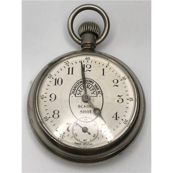 VINTAGE HAMILTON BROWN SHOE POCKET WATCH (WORKING)