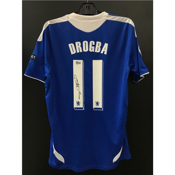 DIDIER DROGBA SIGNED CHELSEA SOCCER CLUB JERSEY (BECKETT COA)