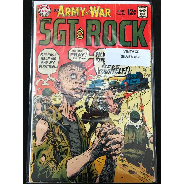 DC COMICS SGT. ROCK NO.207 SILVER AGE COMIC BOOK