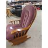 Image 2 : Oak Glider Rocking Chair with Cushions