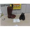 Image 1 : 2 Pair of RCMP Boots ; High Top Brown Dress Boots with Spurs & RCMP Daily 