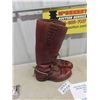 Image 2 : 2 Pair of RCMP Boots ; High Top Brown Dress Boots with Spurs & RCMP Daily 