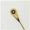 Image 2 : Antique 10K Gold Old Mine Cut Diamond Puffed Hand Engraved Tear Drop Stick Pin