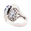 Image 3 : 7.72 ctw Tanzanite And Diamond Ring - 14KT White Gold