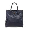 Image 1 : Prada Navy Leather Tote Bag
