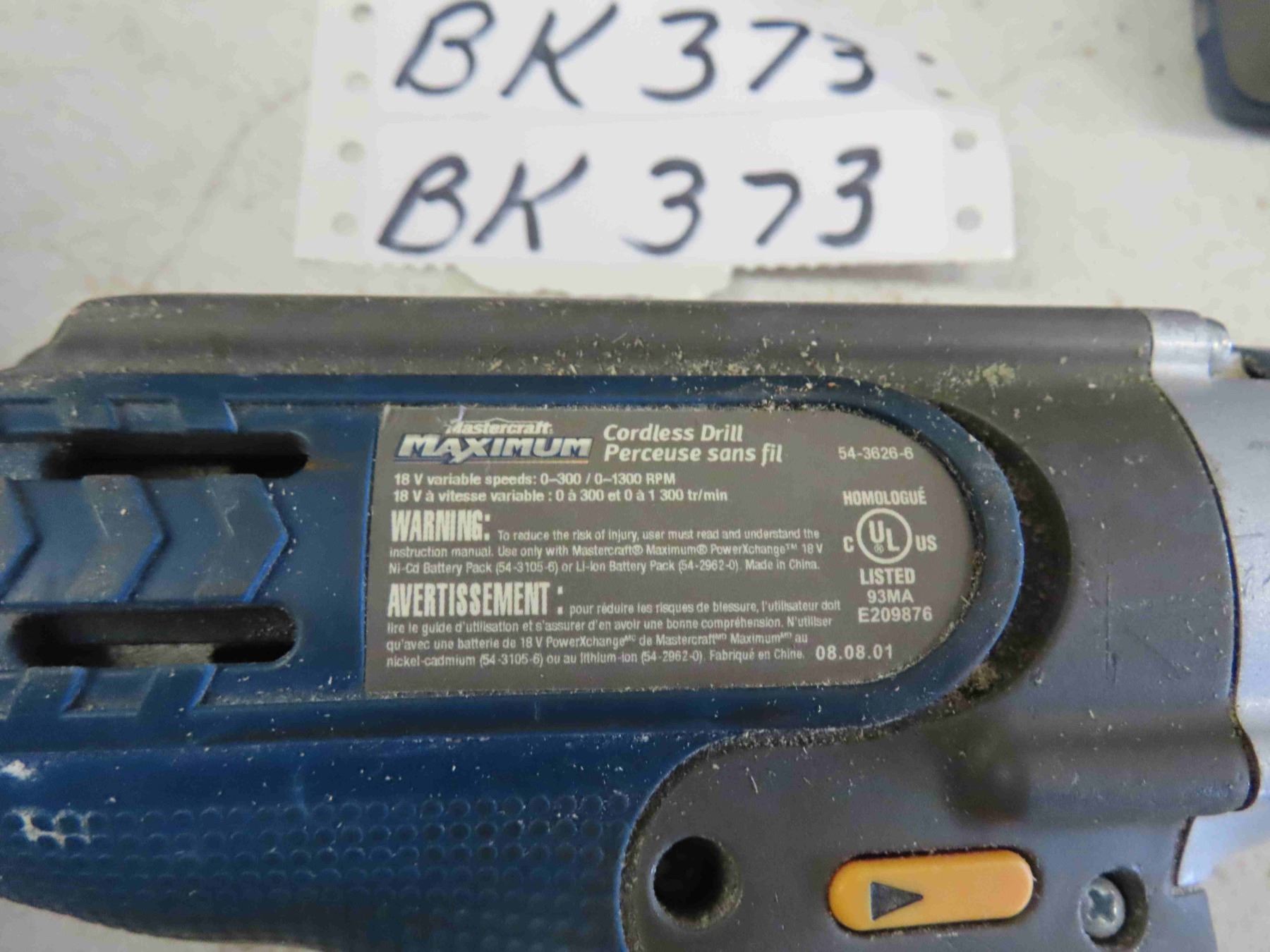 Mastercraft Maximum 18V Cordless Drill with Charger, 2 Batteries in Case
