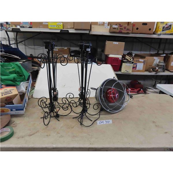 4 Wrought Iron Look Lamps 21" tall  & Infrared Brooder Model 200