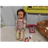 Image 2 : Vintage Doll, Wooden Potty, Various Toys + Wicker Wash Basket