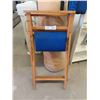 Image 2 : Fold Up Sewing Notion Stand 6.75" x 15.5" x 36" - opens to 31" Wide & Folding Chair