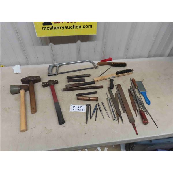 Sledgehammer, Ball Pin, Hack Saw, Files, Punches, Chisels, Wire Brush