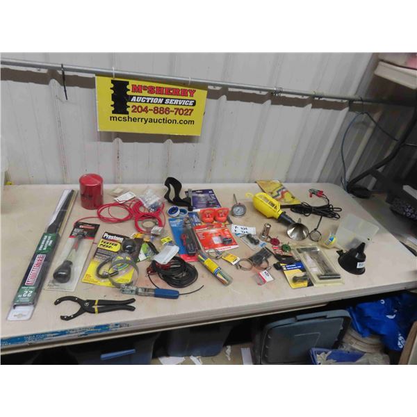 Automotive Related Items ; 22" Wiper, Battery, Antifreeze Tester, Continuity Tester,