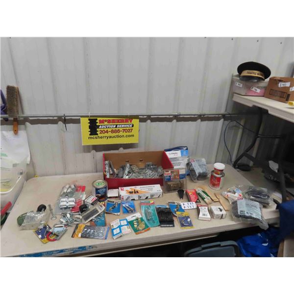 Hardware, Hose Clamps, Muffler Clamps, Casters, Sandpaper, Hinges, Door Hardware,