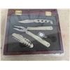 Image 2 : Winchester Deluxe 4pc Gift Tool Set with Wooden Case in Factory Package 