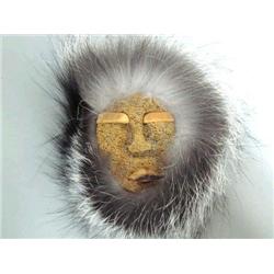 Whalebone and fossilized ivory mask 7"   (2) 653C