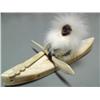 Image 1 : 8 1/2" Whale Bone Kayaker w/ Seal Skin Man by Maria Anariark (2) 34F