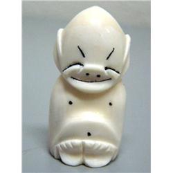 White Ivory Bilican 2 1/2" Tall by Andy Kunayak, Nome Alaska (2)  169C