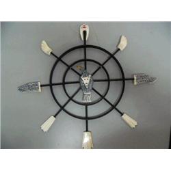 14 1/2" Spirit Loon Mask, White Ivory and Woodby Eric Tetpon (2)