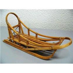 Super Quality, Very Rare, circa 1950  15" Wood Dogsled (2) P209