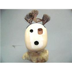 4" White ivory King Island Mask by Mark Seaganna  (2)