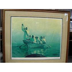 CHOICE  Harpooners Moment, print by Fred Machentanz 1987  (100)