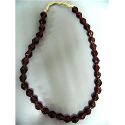 Set of trade beads, brown, glass old.  Strand is 20" 36 beads  (2)  59F