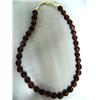 Image 1 : Set of trade beads, brown, glass old.  Strand is 20" 36 beads  (2)  59F