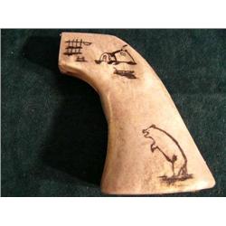 Pair of  Bone Scrimshawed Pistol Grips by Steve Weyonanna (37)