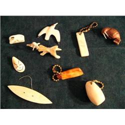 Lot of 9 Pieces of Ivory and Bone Misc. (37)
